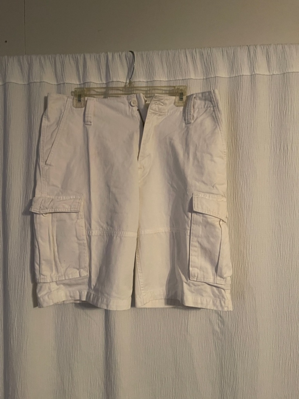 Nautica White Men's Cargo Shorts with Flap Pockets